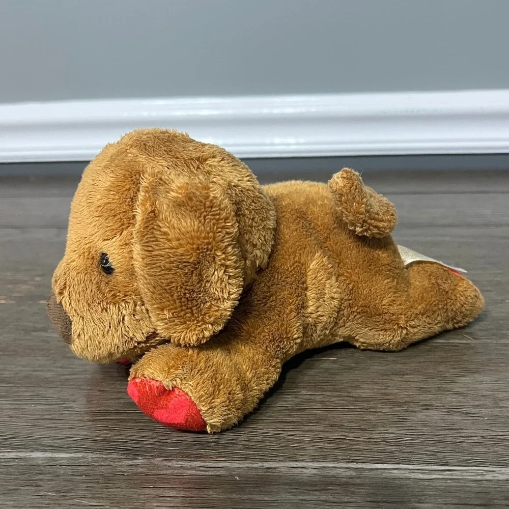 Brown Puppy Dog Plush Stuffed Animal‎ Valentine Heart Feet Kids Toy - Picture 2 of 5